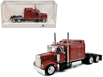 Kenworth W900L Truck Tractor with Sleeper Cab Red Metallic 1/87 (HO) Scale Plastic Model Car by HO Logistics by HO Logistics Replicas