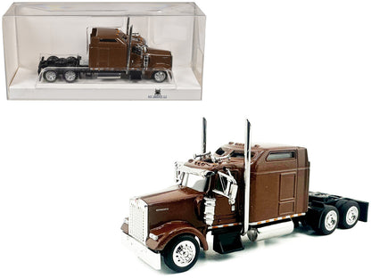 Kenworth W900L Truck Tractor with Sleeper Cab Brown Metallic 1/87 (HO) Scale Plastic Model Car by HO Logistics by HO Logistics Replicas