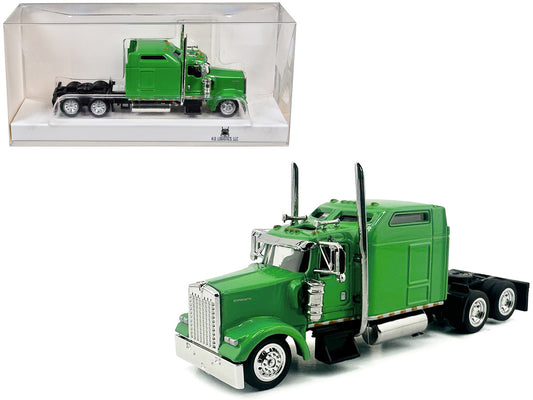 Kenworth W900L Truck Tractor with Sleeper Cab Lime Green 1/87 (HO) Scale Plastic Model Car by HO Logistics by HO Logistics Replicas