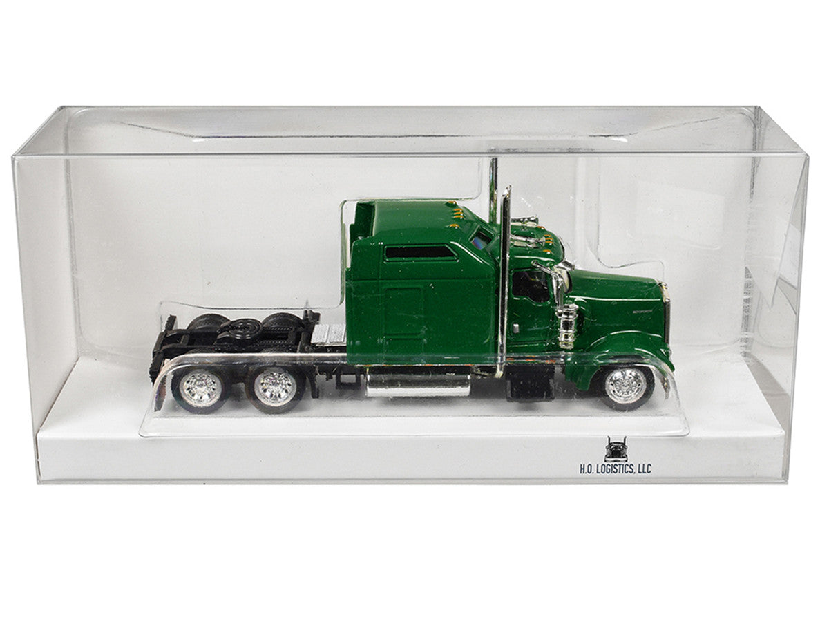 Kenworth W900L Truck Tractor with Sleeper Cab Green 1/87 (HO) Scale Plastic Model Car by HO Logistics by HO Logistics Replicas