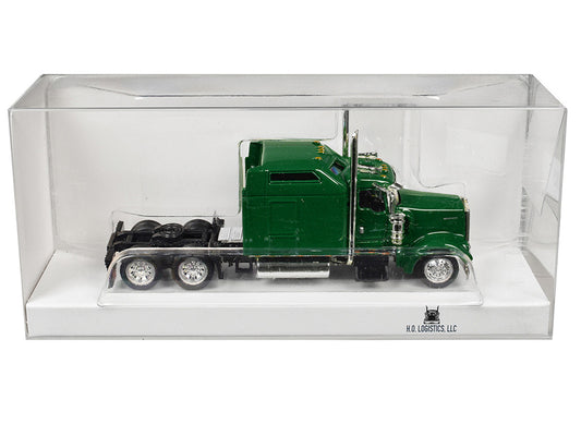 Kenworth W900L Truck Tractor with Sleeper Cab Green 1/87 (HO) Scale Plastic Model Car by HO Logistics by HO Logistics Replicas