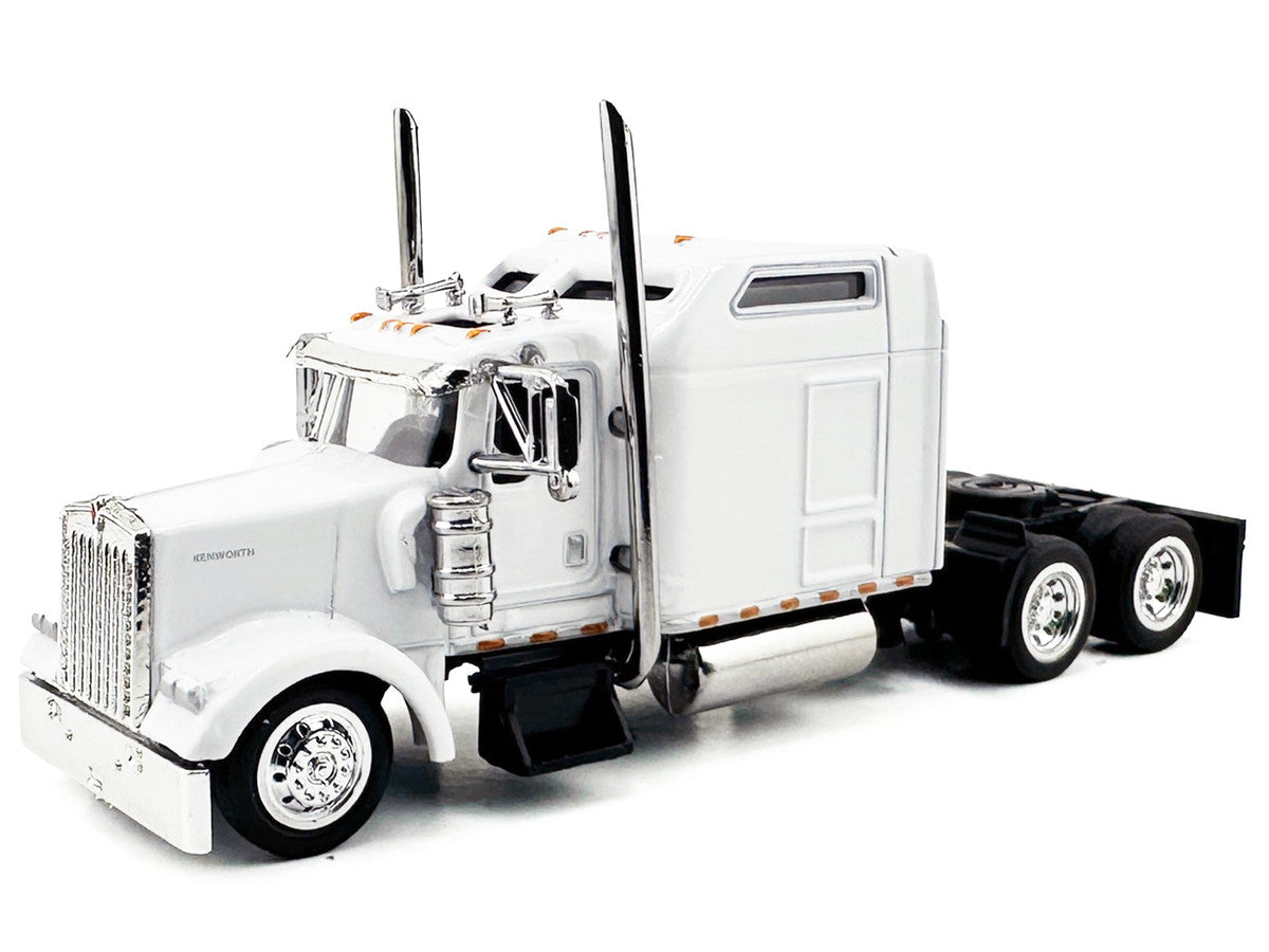 Kenworth W900L Truck Tractor with Sleeper Cab White 1/87 (HO) Scale Plastic Model Car by HO Logistics by HO Logistics Replicas