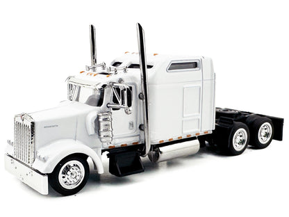 Kenworth W900L Truck Tractor with Sleeper Cab White 1/87 (HO) Scale Plastic Model Car by HO Logistics by HO Logistics Replicas
