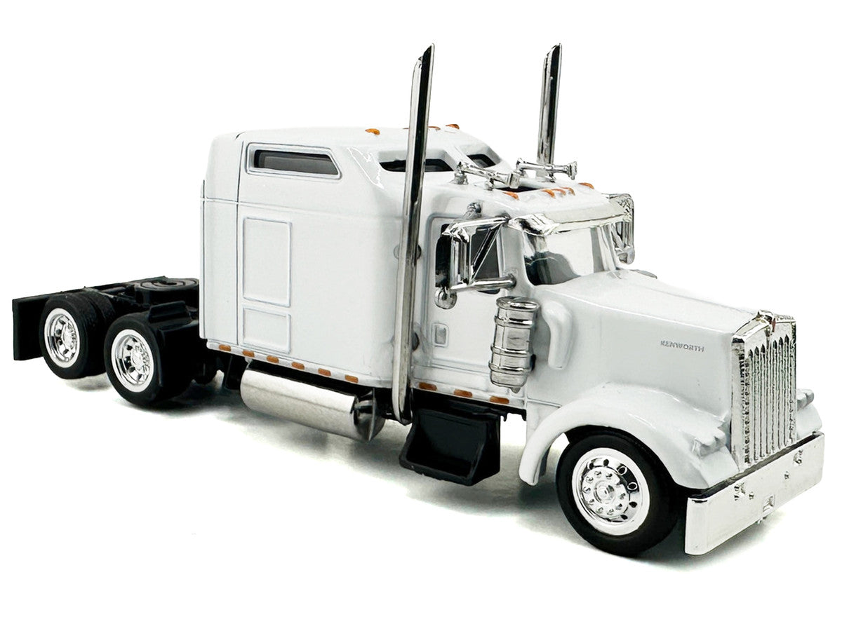 Kenworth W900L Truck Tractor with Sleeper Cab White 1/87 (HO) Scale Plastic Model Car by HO Logistics by HO Logistics Replicas