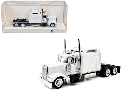 Kenworth W900L Truck Tractor with Sleeper Cab White 1/87 (HO) Scale Plastic Model Car by HO Logistics by HO Logistics Replicas