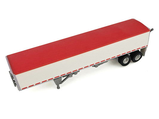 Kenworth W900L Truck Tractor with Sleeper Cab Red and Covered Grain Trailer White with Red Tarp Combo Set 1/87 (HO) Plastic Model Car by HO Logistics by HO Logistics Replicas