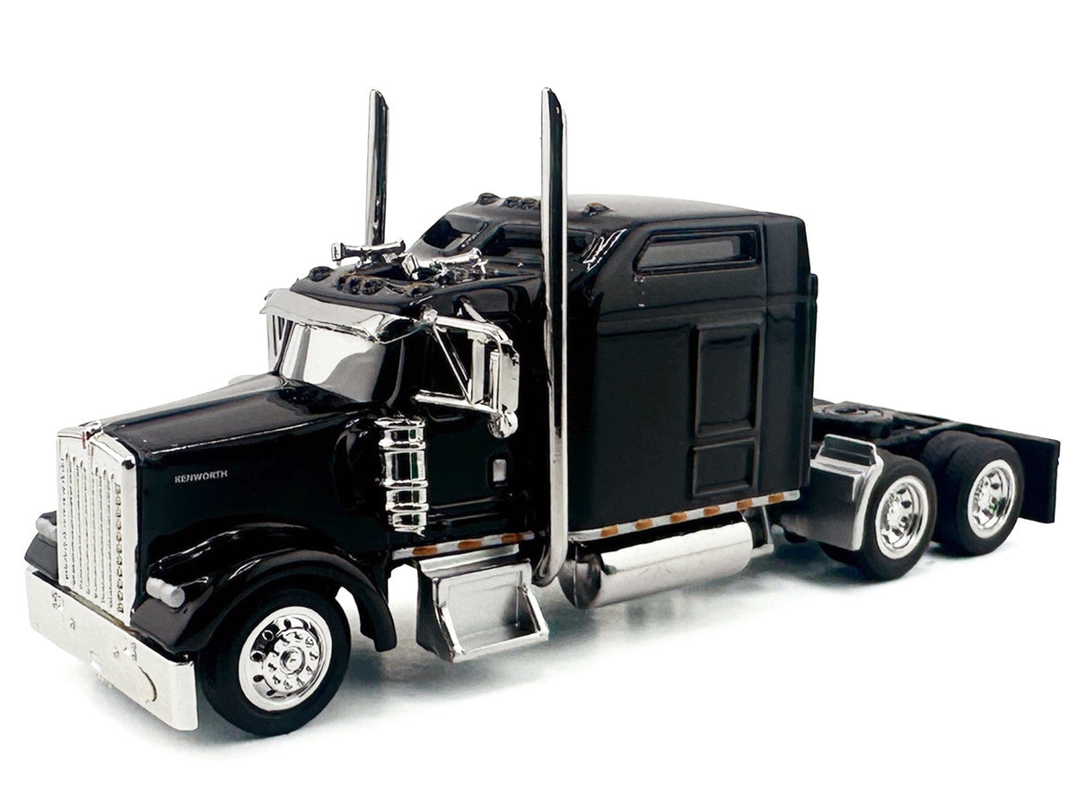 Kenworth W900L Truck Tractor with Sleeper Cab Black 1/87 (HO) Scale Plastic Model Car by HO Logistics by HO Logistics Replicas