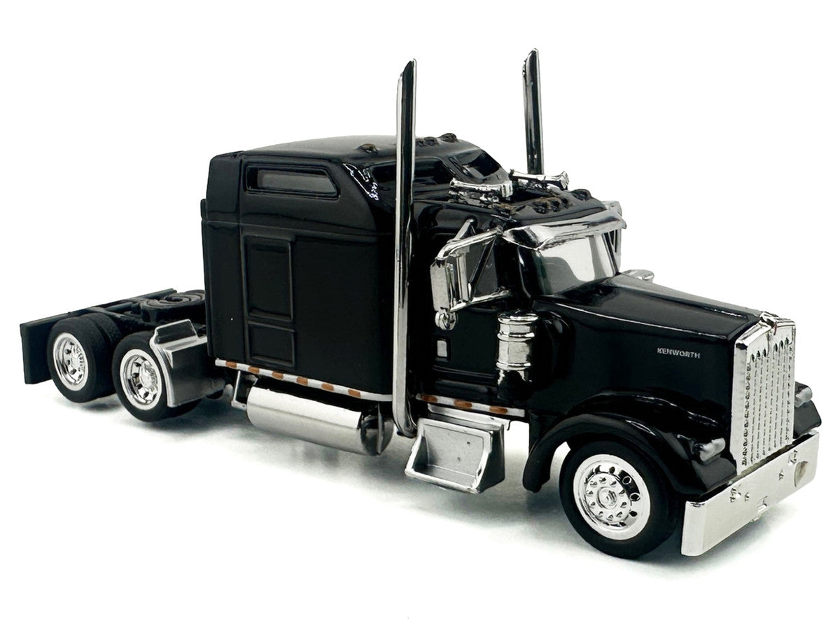 Kenworth W900L Truck Tractor with Sleeper Cab Black 1/87 (HO) Scale Plastic Model Car by HO Logistics by HO Logistics Replicas