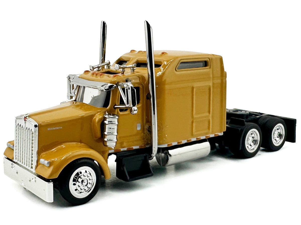 Kenworth W900L Truck Tractor with Sleeper Cab Yellow 1/87 (HO) Scale Plastic Model Car by HO Logistics by HO Logistics Replicas