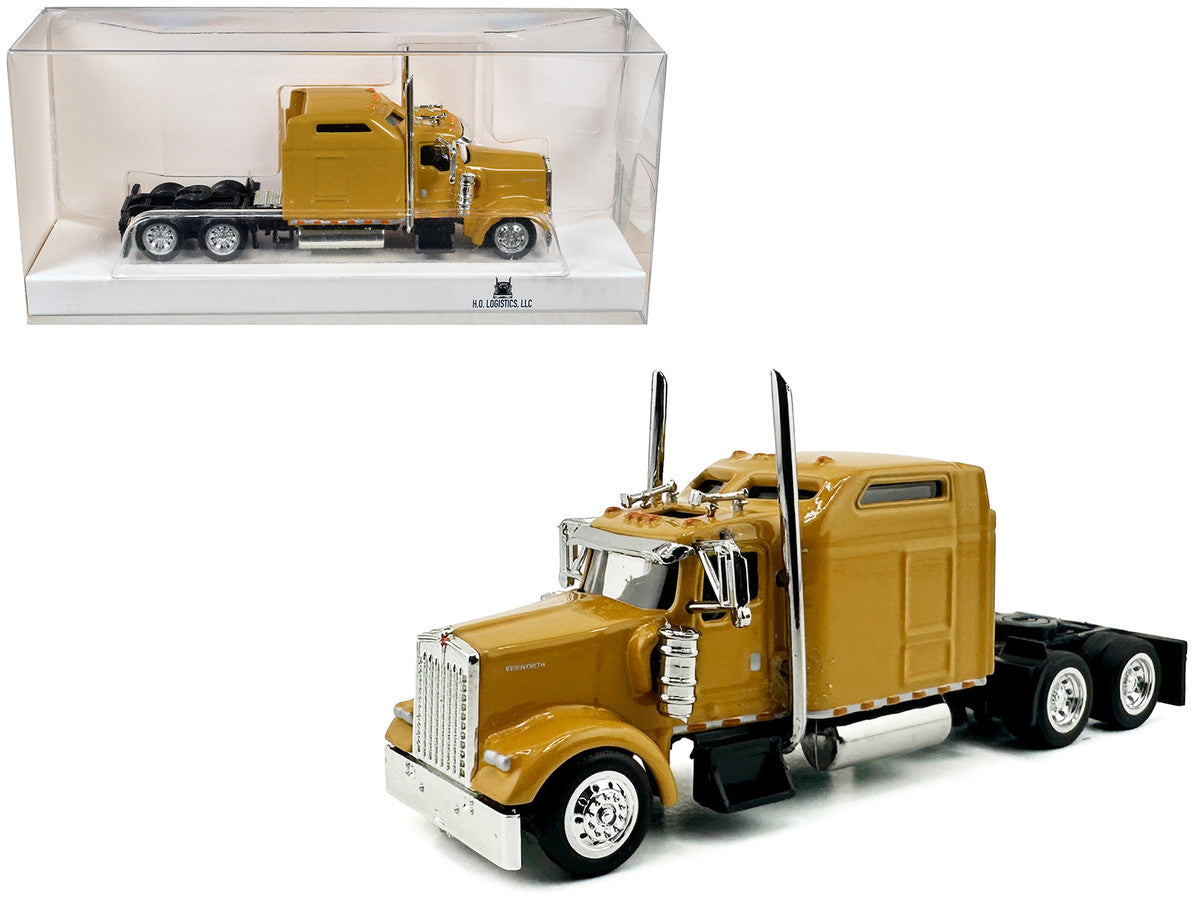 Kenworth W900L Truck Tractor with Sleeper Cab Yellow 1/87 (HO) Scale Plastic Model Car by HO Logistics by HO Logistics Replicas