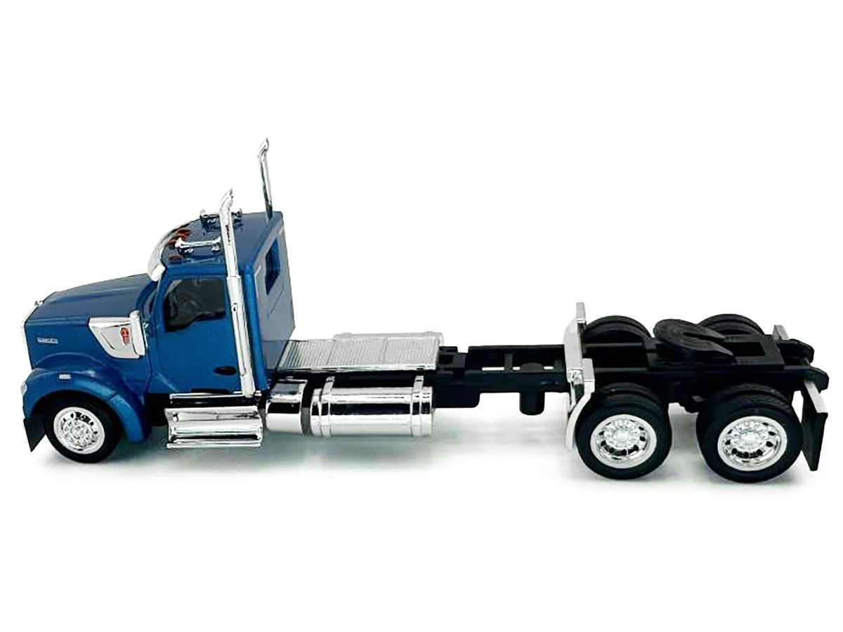 Kenworth W990 2-Axel Day Cab Blue Metallic 1/87 (HO) Plastic Model Car by HO Logistics by HO Logistics Replicas