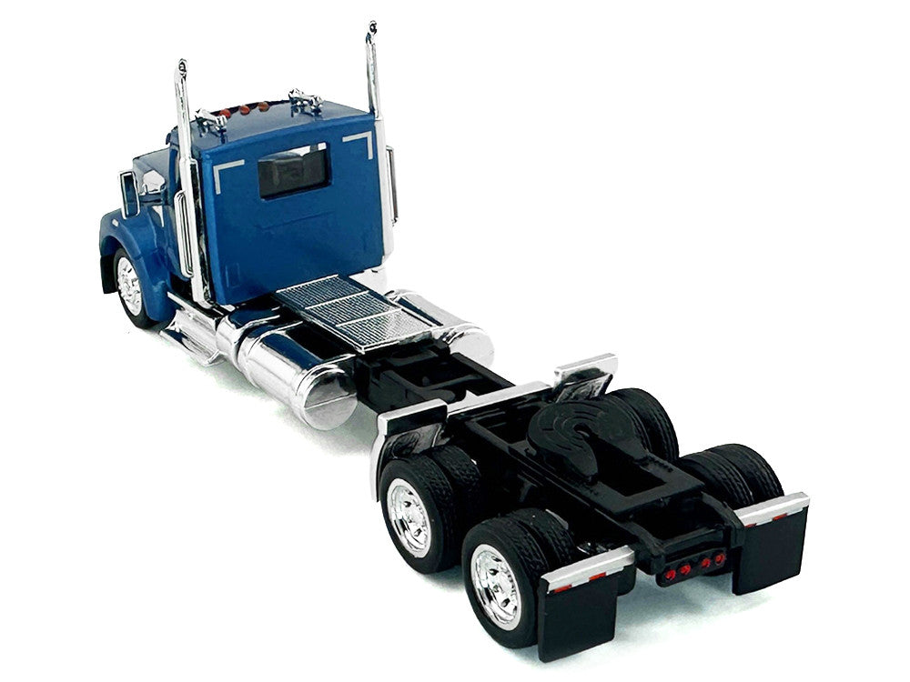Kenworth W990 2-Axel Day Cab Blue Metallic 1/87 (HO) Plastic Model Car by HO Logistics by HO Logistics Replicas