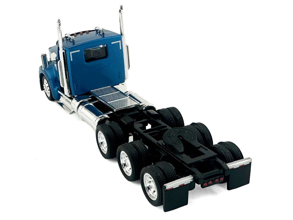 Kenworth W990 3-Axel Day Cab Blue Metallic 1/87 (HO) Plastic Model Car by HO Logistics by HO Logistics Replicas
