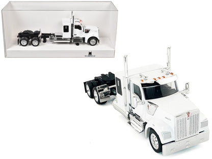 Kenworth W990 with Flat Top Sleeper Cab White 1/87 (HO) Plastic Model Car by HO Logistics by HO Logistics Replicas