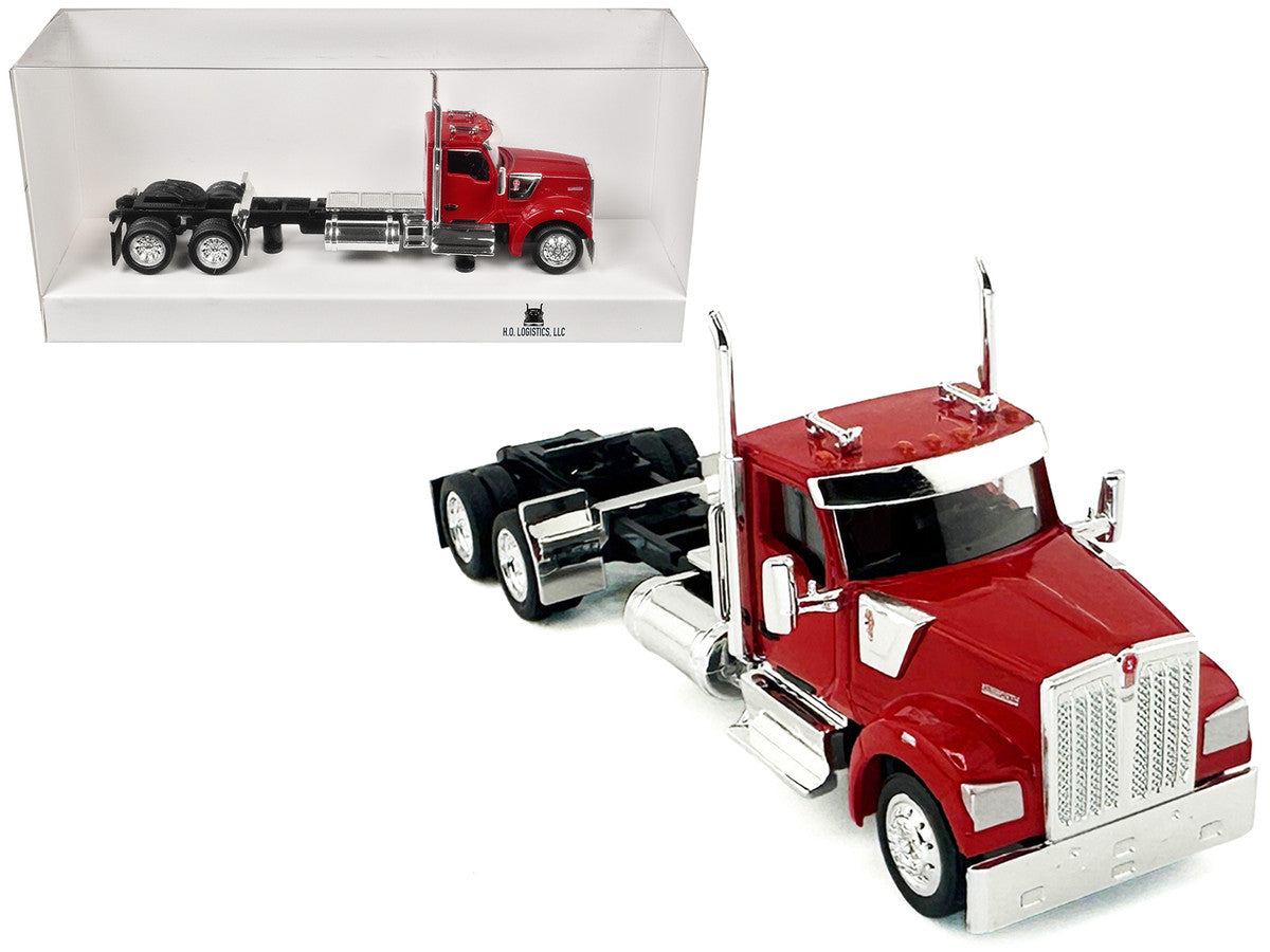 Kenworth W990 2-Axel Day Cab Red 1/87 (HO) Plastic Model Car by HO Logistics by HO Logistics Replicas