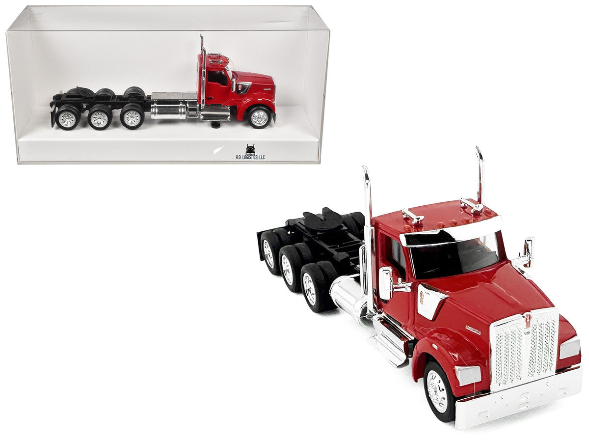 Kenworth W990 3-Axel Day Cab Red 1/87 (HO) Plastic Model Car by HO Logistics by HO Logistics Replicas
