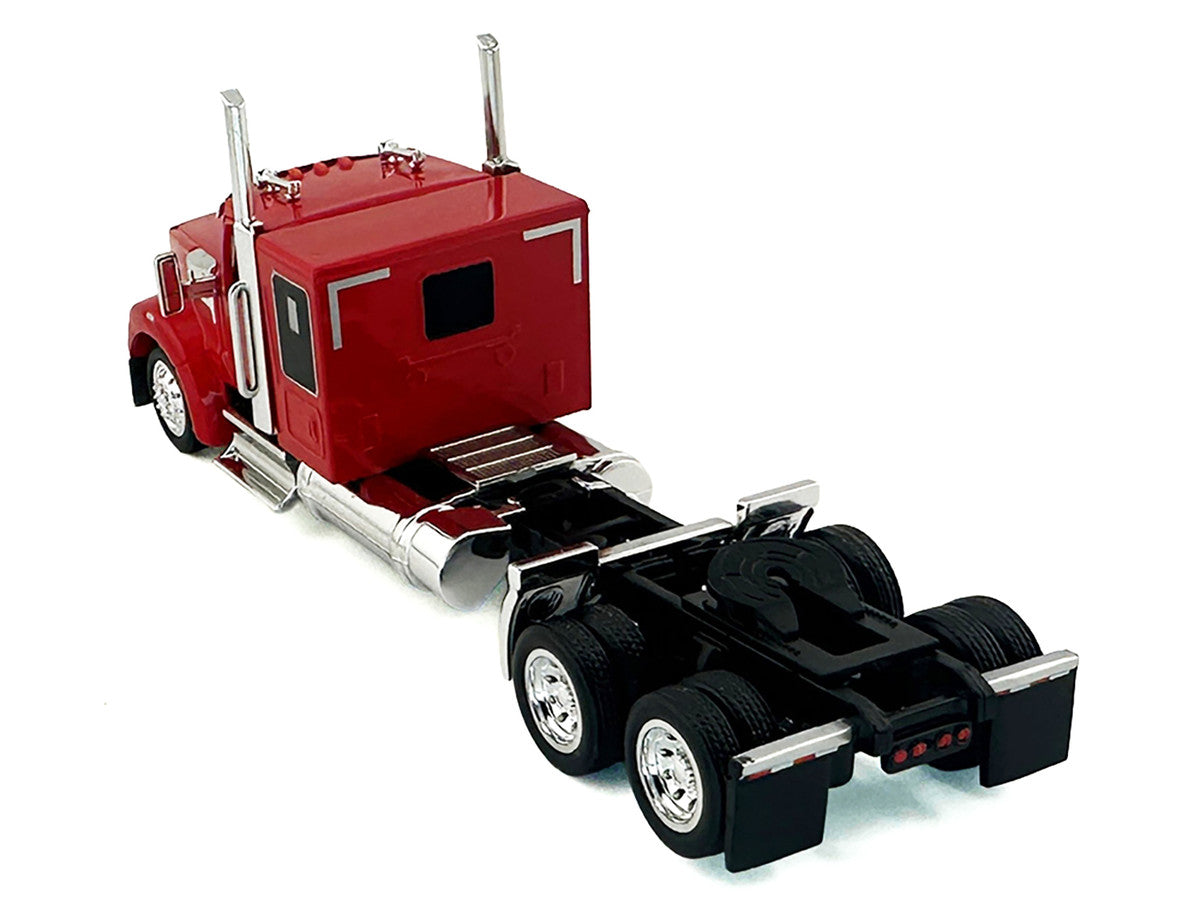Kenworth W990 with Flat Top Sleeper Cab Red 1/87 (HO) Plastic Model Car by HO Logistics by HO Logistics Replicas