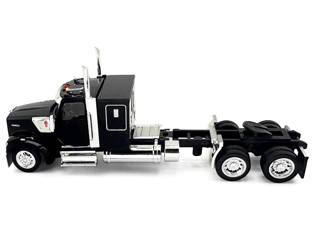 Kenworth W990 with Flat Top Sleeper Cab Black 1/87 (HO) Plastic Model Car by HO Logistics by HO Logistics Replicas