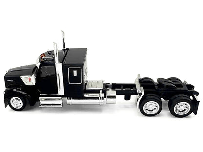 Kenworth W990 with Flat Top Sleeper Cab Black 1/87 (HO) Plastic Model Car by HO Logistics by HO Logistics Replicas