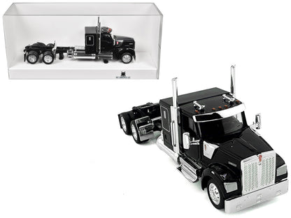 Kenworth W990 with Flat Top Sleeper Cab Black 1/87 (HO) Plastic Model Car by HO Logistics by HO Logistics Replicas