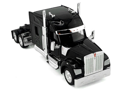 Kenworth W990 with Stand Up Sleeper Cab Black 1/87 (HO) Plastic Model Car by HO Logistics by HO Logistics Replicas