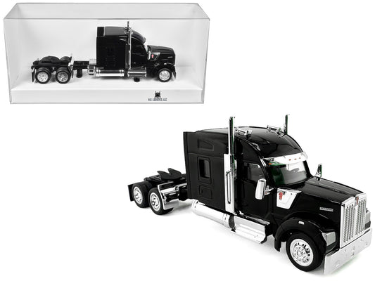 Kenworth W990 with Stand Up Sleeper Cab Black 1/87 (HO) Plastic Model Car by HO Logistics by HO Logistics Replicas