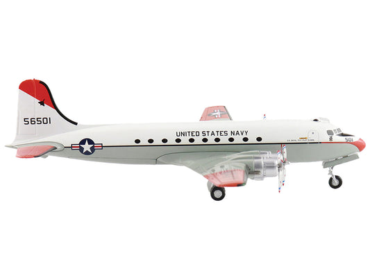 Douglas C-54Q Skymaster Transport Aircraft "US Navy Test Pilot School" (1973) United States Navy "Airliner Series" 1/200 Diecast Model by Hobby Master by Hobby Master