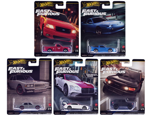 "Fast & Furious" 2024 5 piece Set H Diecast Model Cars by Hot Wheels by Hotwheels