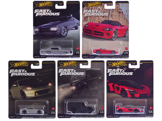"Fast & Furious" 2024 5 piece Set J Diecast Model Cars by Hot Wheels by Hotwheels