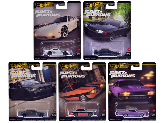 "Fast & Furious" 2025 5 piece Set K Diecast Model Cars by Hot Wheels by Hotwheels