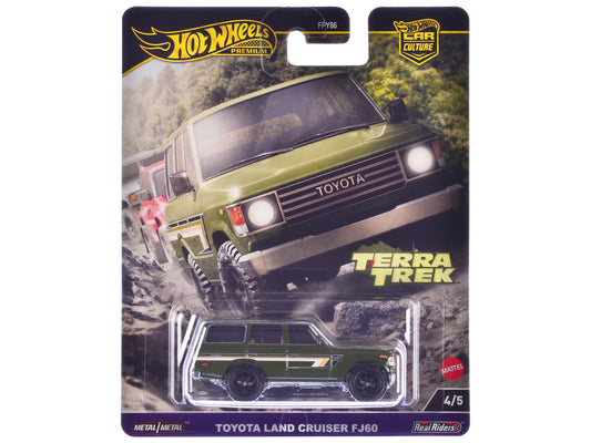 Toyota Land Cruiser FJ60 Green with Stripes "Terra Trek" Series Diecast Model Car by Hot Wheels by Hotwheels