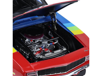 1969 Chevrolet Camaro #24 Jeff Gordon "Hendrick Motorsports First Win Tribute" Blue and Red with Rainbow Stripes 1/18 Diecast Model Car by Highway 61