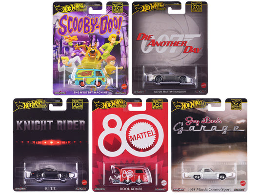 "Pop Culture 2024" 5 piece Set G "Premium Series" Diecast Model Cars by Hot Wheels by Hotwheels