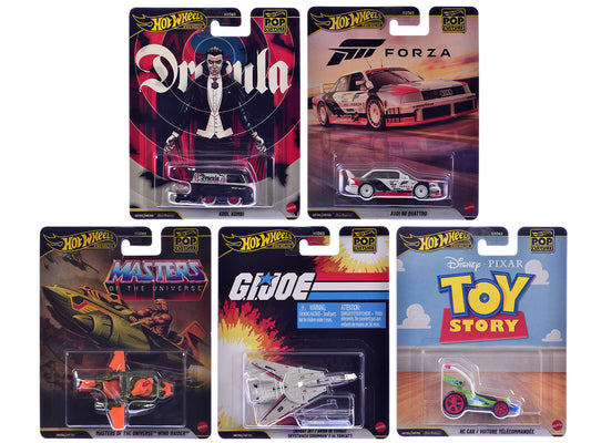 "Pop Culture 2026" 5 piece Set R "Premium Series" Diecast Model Cars by Hot Wheels by Hotwheels