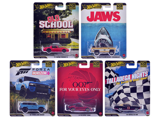 "Pop Culture 2026" 5 piece Set T "Premium Series" Diecast Model Cars by Hot Wheels-0