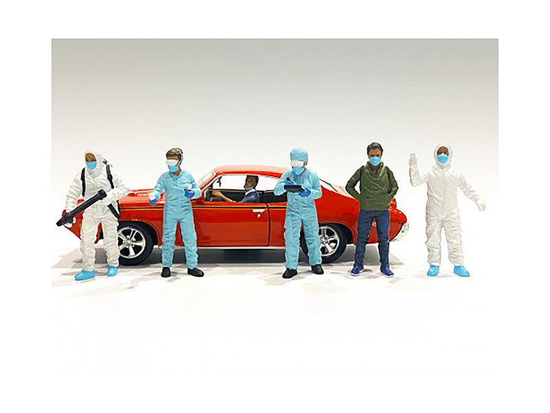 Hazmat Crew 6 piece Figurine Set for 1/18 Scale Models by American Diorama by American Diorama