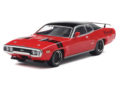 1971 Plymouth GTX Rally Red with Black Top and Stripes 1/43 Diecast Model by IXO Models by IXO