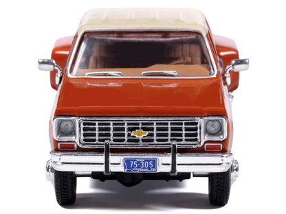 1975 Chevrolet Silverado K30 Crew Cab Dually Pickup Truck Grecian Bronze and Santa Fe Tan 1/64 Diecast Model Car by IXO Models-3
