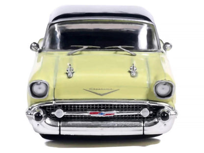 1957 Chevrolet One-Fifty Lowered Colonial Cream and Onyx Black 1/64 Diecast Model Car by IXO Models-3