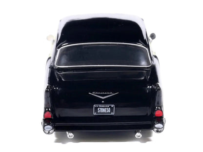 1957 Chevrolet One-Fifty Lowered Colonial Cream and Onyx Black 1/64 Diecast Model Car by IXO Models-4