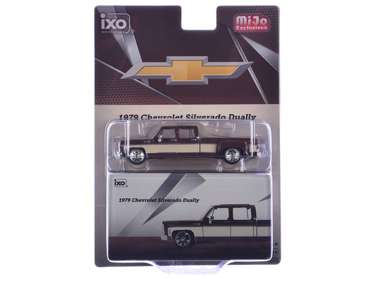 1979 Chevrolet Silverado C30 Crew Cab Dually Pickup Truck Cordova Brown with Santa Fe Tan Side Stripes Limited Edition 1/64 Diecast Model Car by IXO Models by IXO