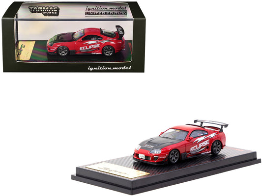Toyota Supra (JZA80) RZ RHD (Right Hand Drive) "Eclipse Racing Concept" Red with Carbon Hood 1/64 Diecast Model Car by Ignition Model by Ignition Model
