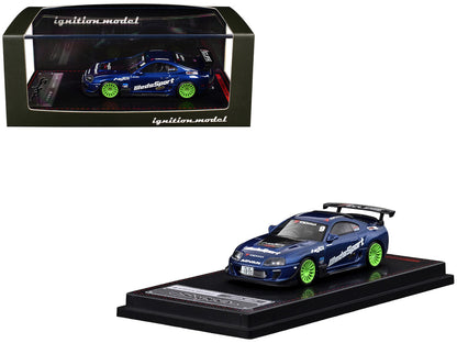 Toyota Supra (JZA80) RZ RHD (Right Hand Drive) #9 "WedsSport" Blue Metallic with Graphics 1/64 Diecast Model Car by Ignition Model by Ignition Model