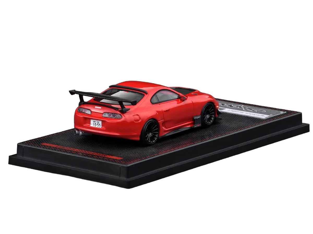 Toyota Supra (JZA80) RZ RHD (Right Hand Drive) Red with Carbon Hood 1/64 Diecast Model Car by Ignition Model by Ignition Model
