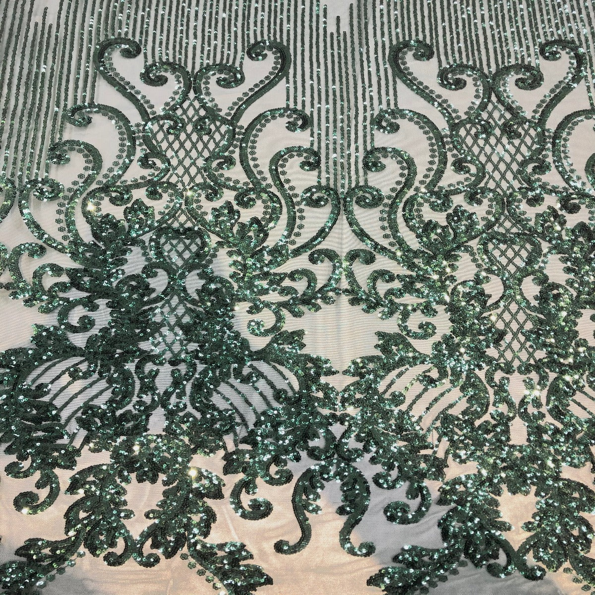 Alta Striped Damask Stretch Sequins Fabric