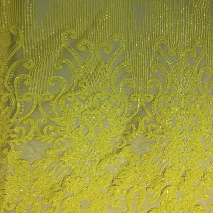 Alta Striped Damask Stretch Sequins Fabric