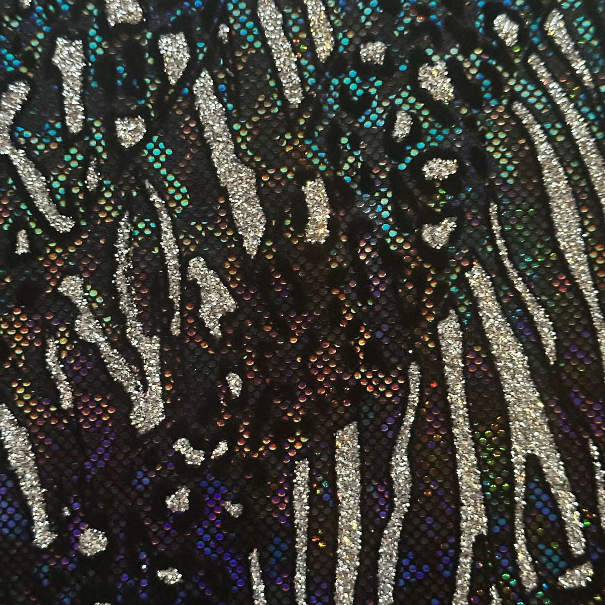 Cheetah Flocking Glitters 4-Way Nylon Stretch Fabric | Spandex Palace