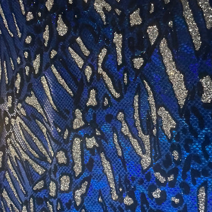 Cheetah Flocking Glitters 4-Way Nylon Stretch Fabric | Spandex Palace