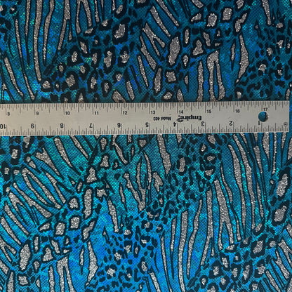Cheetah Flocking Glitters 4-Way Nylon Stretch Fabric | Spandex Palace