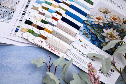Lake With Water Lilies Counted Cross-Stitch Kit by Luca-S B7039L